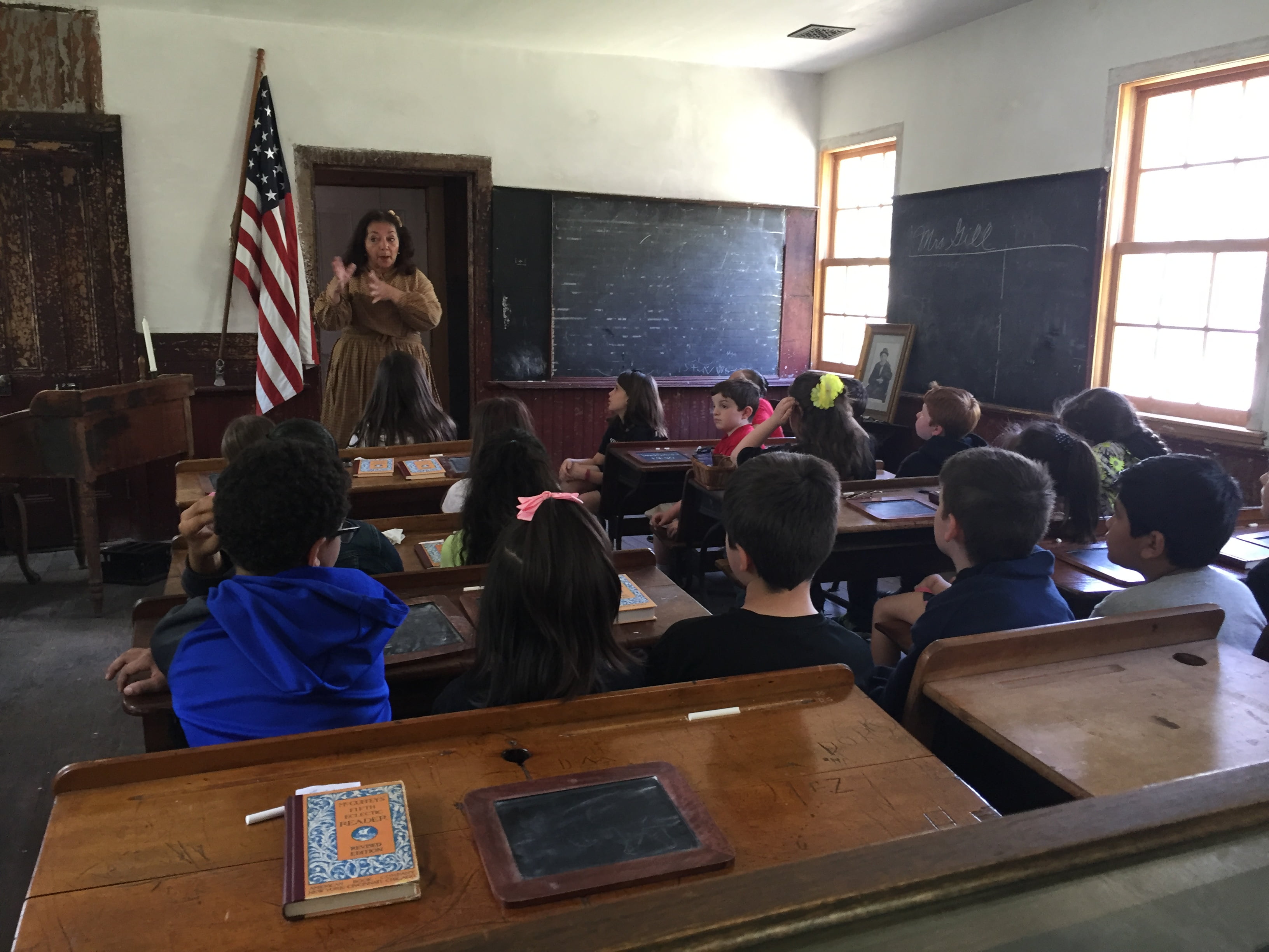 Lynwood 3rd Graders Visit 1850 One Room School House Farmingvill